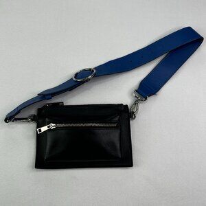 Free People Modern Pop Belt Bag Black Cobalt Blue Fanny Pack Crossbody